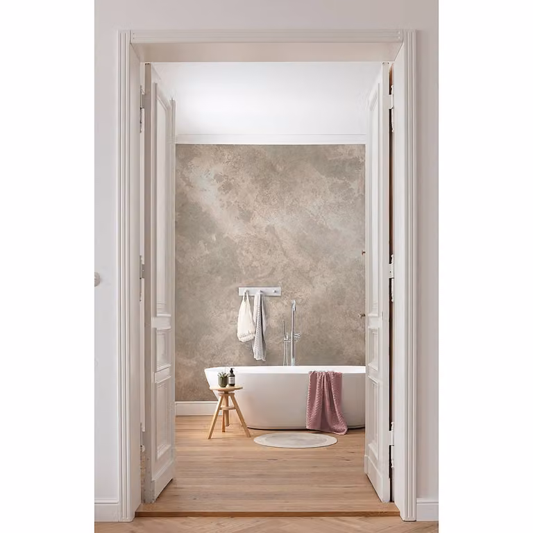 home24 Vlies-fotobehang Marmorelia Abstract Modern Stone Look Beige en Bruin B: 350 cm, H: 250 cm
