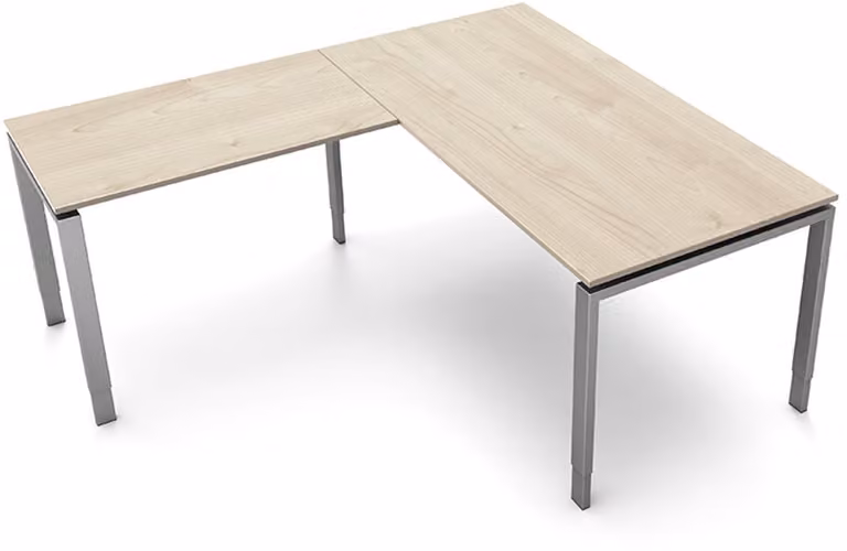 Kerkmann Hoekbureau Beta 160cm Blank Hoogteverstelbaar