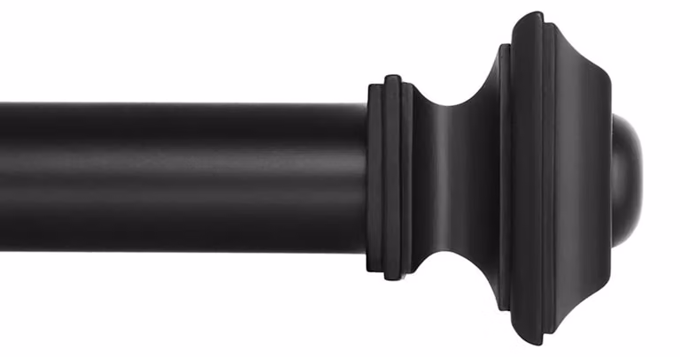Ivilon Vierkante gordijnroede voor ramen, zwart, Lengte: 40,6 tot 71,1 cm, Diameter: 3,8 cm