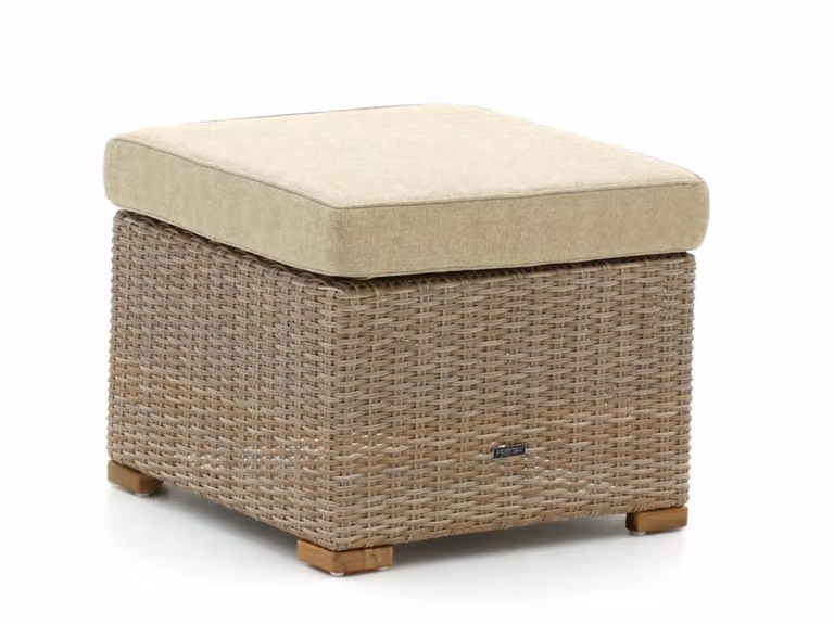 Intenso Mazzano Voetenbank met kussens in Taupe/Bruin en Polyrattan