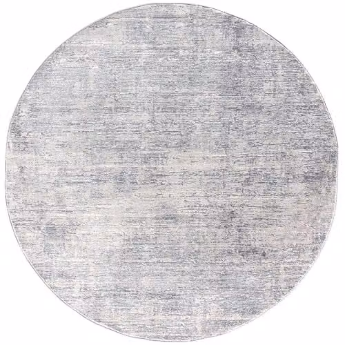 Tesso Living Rond Vloerkleed Zilver - 155 cm - Modern Laagpolig Tapijt