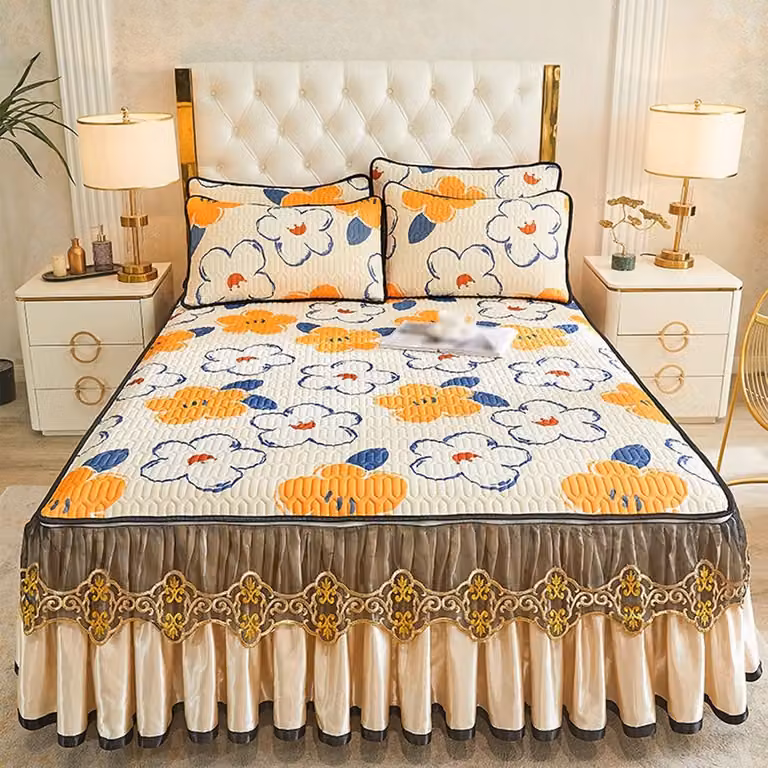Zomer Mat Set Wit Koel Laken en Afneembare Bedrok voor Volwassenen 180x200cm