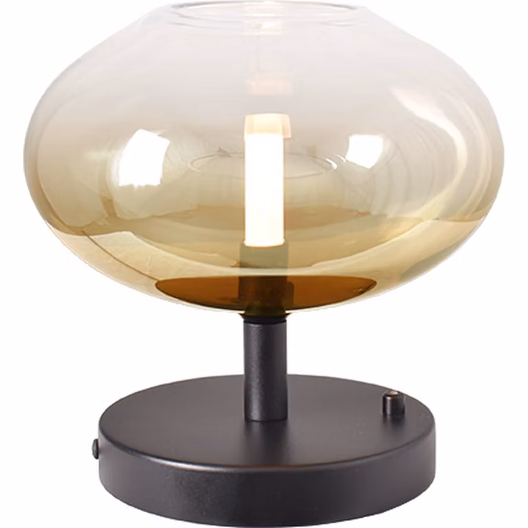 Masterlight Led tafellamp Lido Onion met gold-fading glas en aluminium in goud/messing, Ø 24 cm