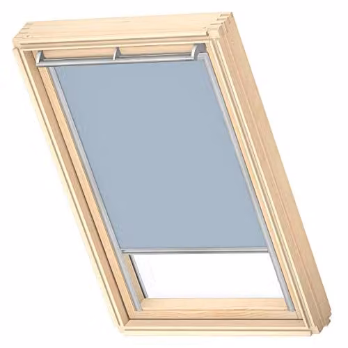 VELUX Verduisterend Rolgordijn Lichtblauw met Grijze Geleiders F06