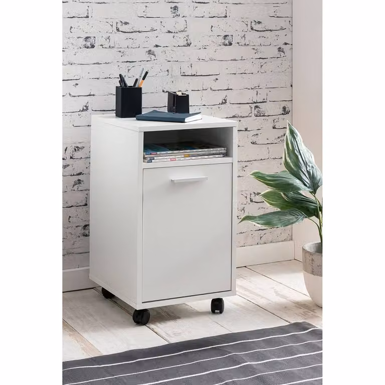 home24 Macomb Rollend kastje wit, B/D/H: 33 x 60 x 38 cm