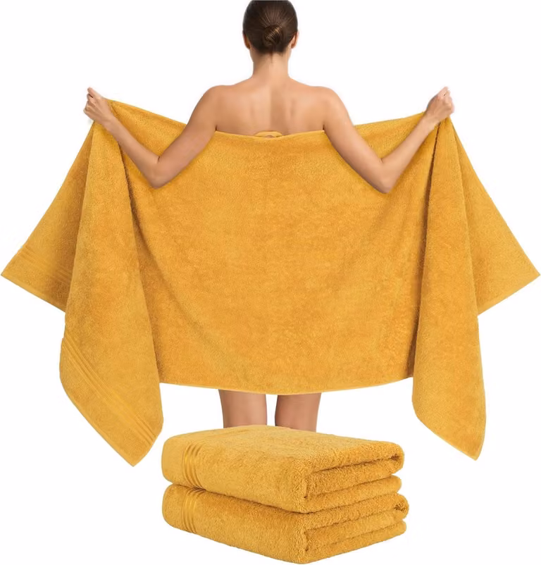 Set van 2 extra grote badhanddoeken van 100% katoen - 80 x 200 cm - 500 g/m² - Luxe en absorberend spa formaat