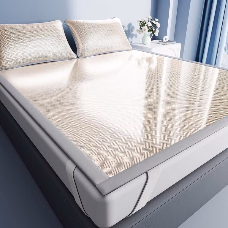 Koelmatras met kussensloop en honingraatstructuur - Zomerslaapmat - 150 x 200 cm