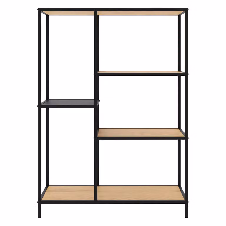 Nest of Nora Vakkenkast Lynor - Industrieel - Eiken melamine - Zwart - Hoogte: 112 cm