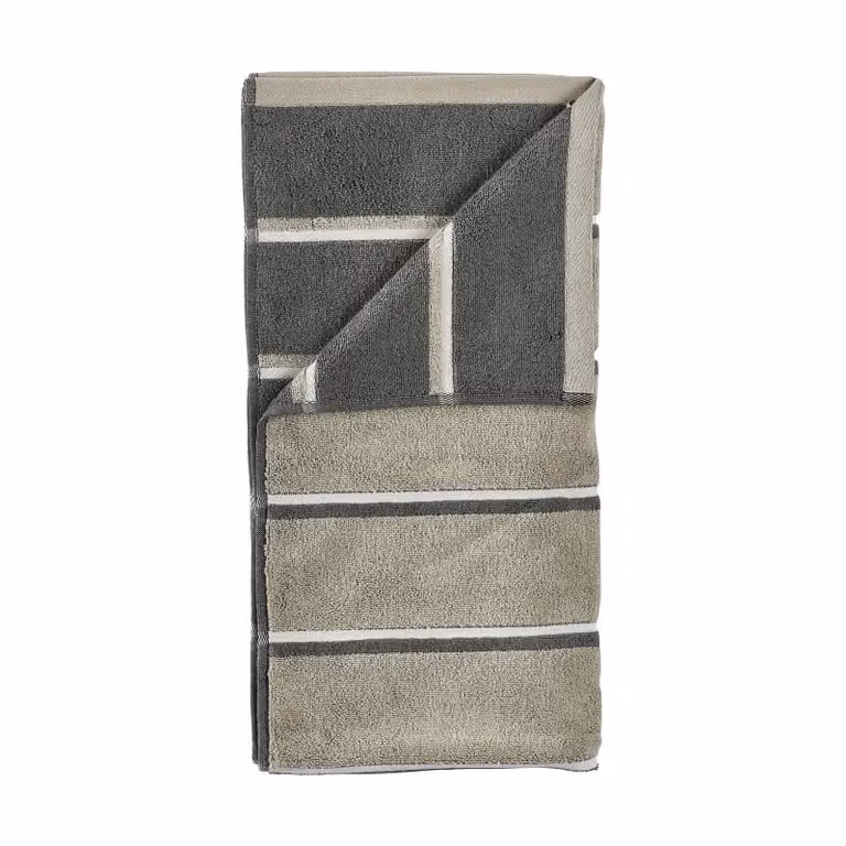Zone Denmark Sauna handdoek Eucalyptus in olive green en soft grey, 70 x 140 cm