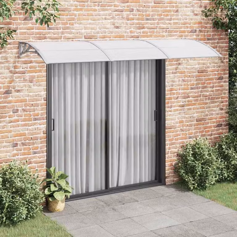 vidaXL Overkapping voor deur, grijs, 300 x 100 cm, polycarbonaat