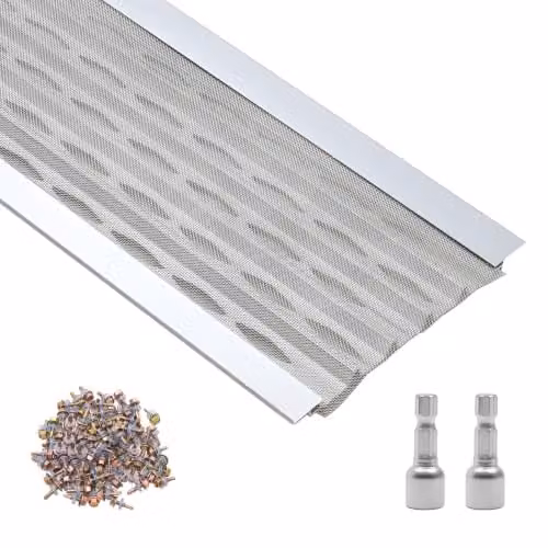 VEVOR Dakgootrooster set van 20 stuks, aluminium en roestvrij staal, zilver, Breedte: 12,7 cm, Totale lengte: 30,48 m