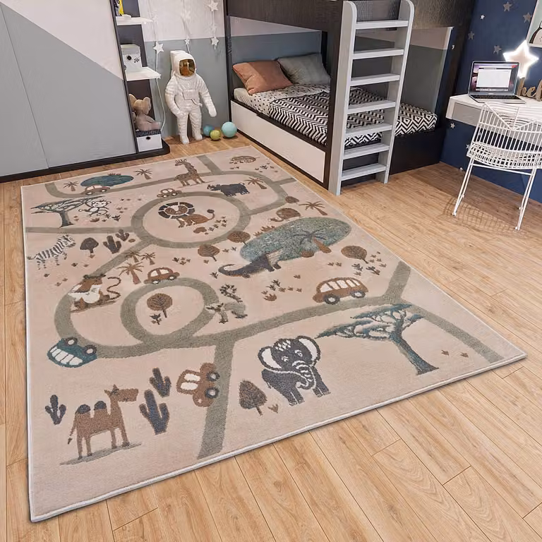 home24 Kindervloerkleed Animal Park beige B: 160 cm, D: 235 cm