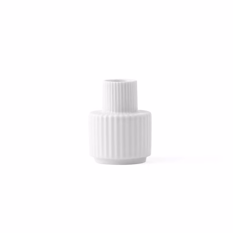 Lyngby Porcelæn kandelaar wit, hoogte: 7 cm