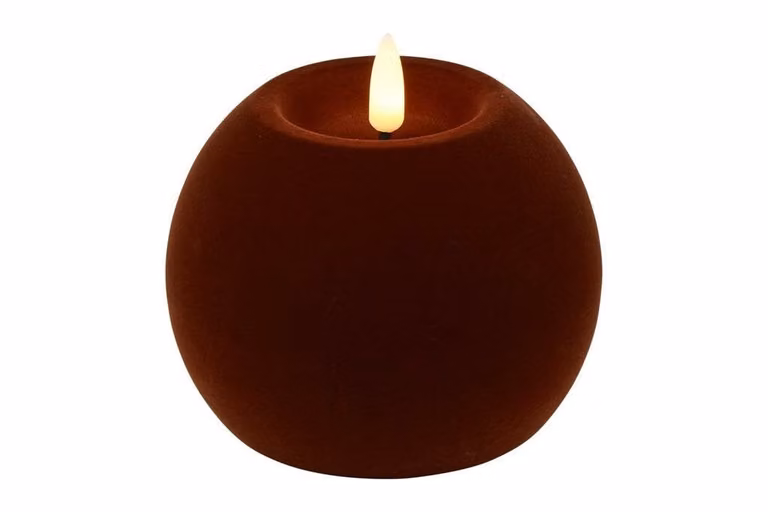 Countryfield Led bolkaars Lyon donkerbruin velvet D10 H7,8 cm