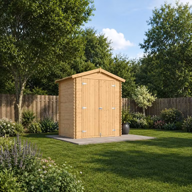 TIMBELA M367C1+M367G Houten tuinhuis voor gereedschap en fietsen met geïmpregneerde houten vloer, 1,98 m²