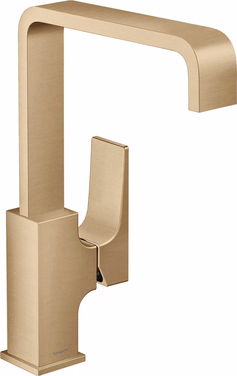 Hansgrohe Metropol wasbakmengkraan met afvoergarnituur type PO, geborsteld brons, draaibare uitloop en push-open afvoer