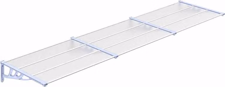 vidaXL Overkapping voor deur, grijs en transparant, 358,5 x 90 cm, polycarbonaat