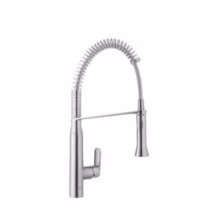 Grohe Drezebatterij K7 staand model met sproeier, flexibele arm en uittrekbare uitloop in chroom