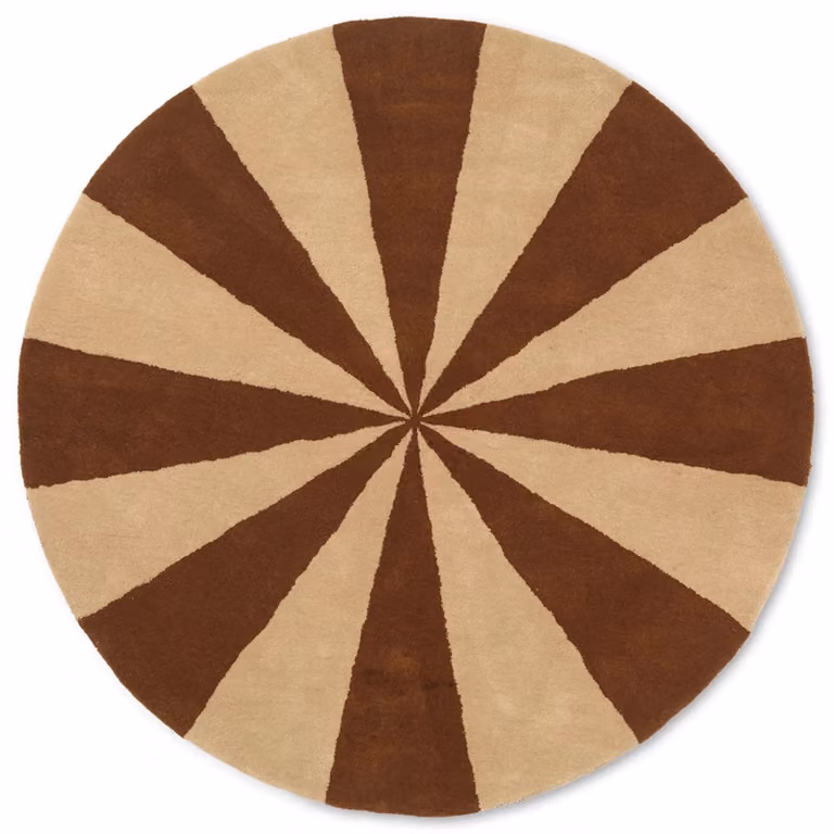 Ferm Living Arch handgetuft rond tapijt Dark brick-Off white Ø130 cm