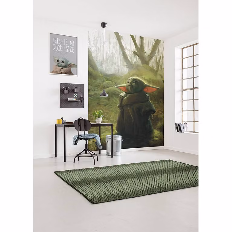 home24 Fotobehang Mandalorian Grogu Acrylic Multicolour en Groen B: 200 cm, H: 280 cm