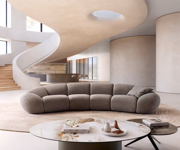 DELIFE Big-sofa Lunna bruin met 2 kussens B: 367,5 cm, D: 175 cm, H: 108 cm