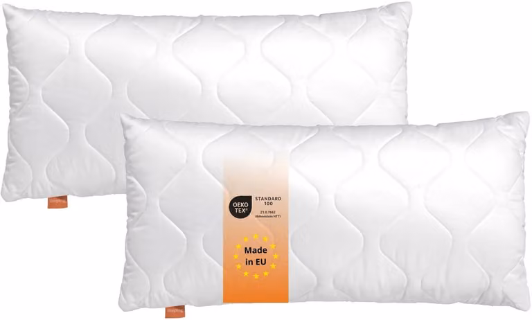 Sleepling Set van 2 Hoofdkussens van Microvezel, Wit, 70 x 90 cm