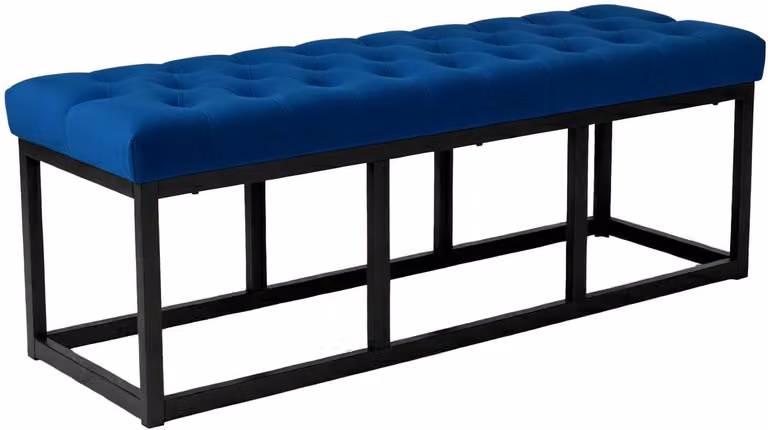 CLP Polson Zitbank Fluweel Blauw met Metalen Frame