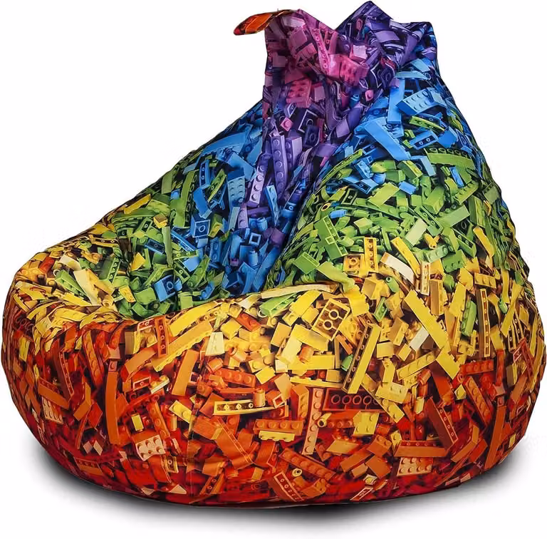 Zitzak voor kinderen - Poef stoel - Steenkleur - 90 x 110 cm