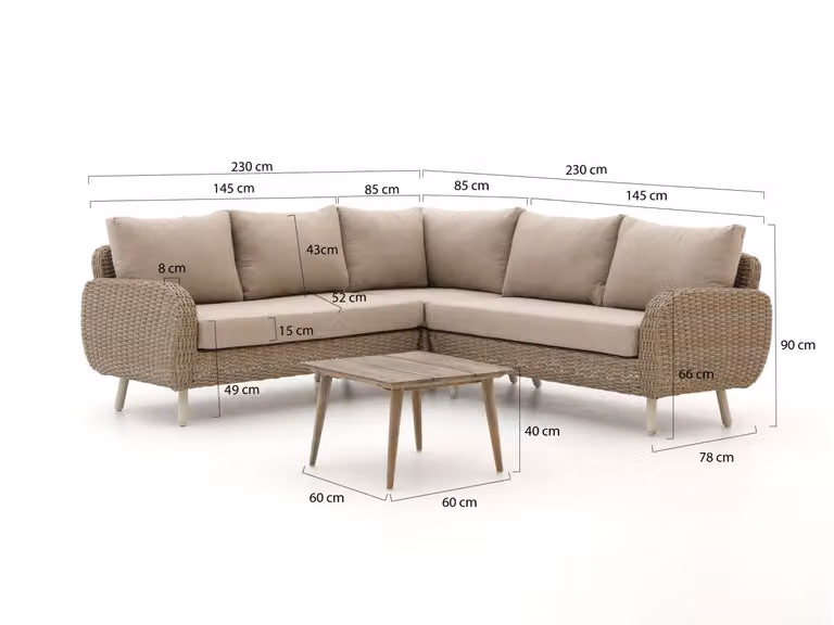 Hoek loungeset Intenso voor 5 personen in beige