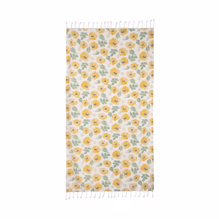 Sagaform Eden hamam handdoek voor volwassenen, Gemengd geel, 90 x 170 cm
