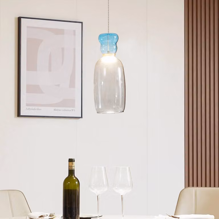 Lucande Fay hanglamp voor de keuken met grijs glas en aluminium