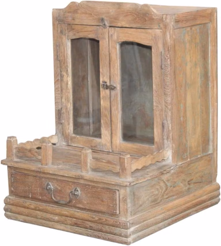 Vintage decoratief kastje bruin B: 65 cm, D: 49 cm, H: 52 cm