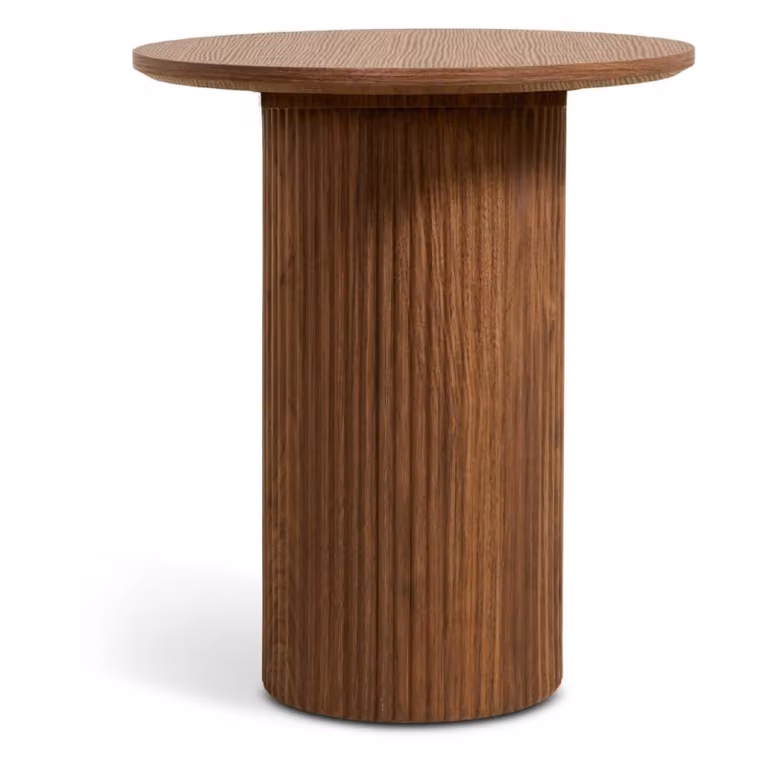 Nest of Nora Ronde bijzettafel Fenna - Walnoot fineer - Ø40 cm