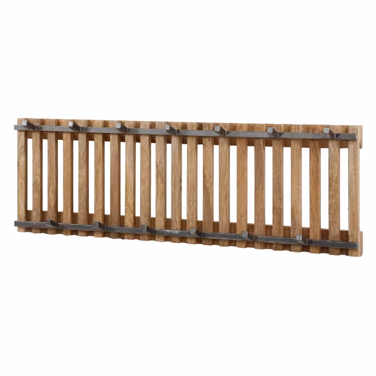 Nest of Nora Kapstok wandmodel Milan met 13 haken van massief mangohout