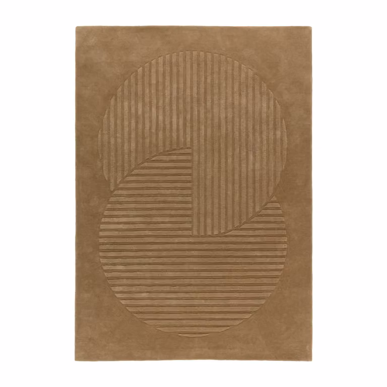 NJRD Levels Circles wollen vloerkleed Beige, 200 x 300 cm