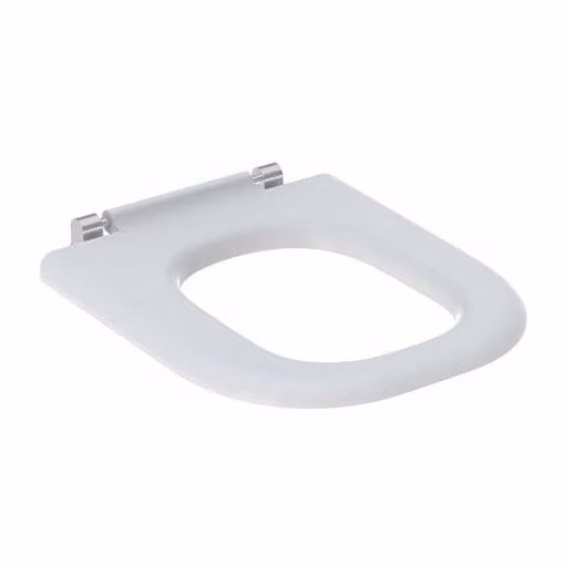 Geberit Renova Comfort toiletbril met hoekig design en rolstoeltoegankelijkheid
