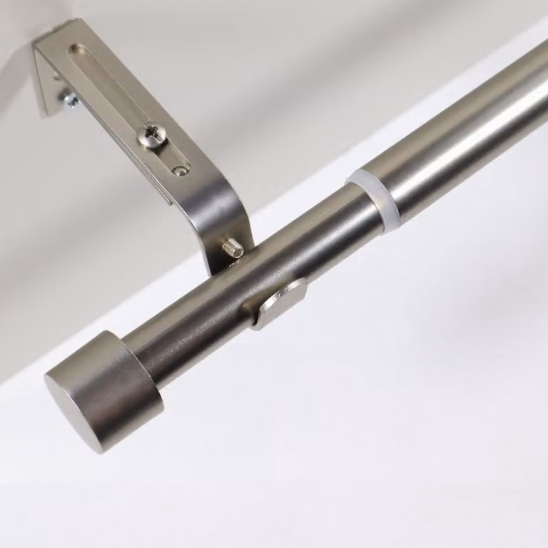 Deco-raum Uittrekbare gordijnstang Flexa, roestvrijstalen look, met eindstuk en dop, geschikt voor 16/19mm, lengte 120-210 cm