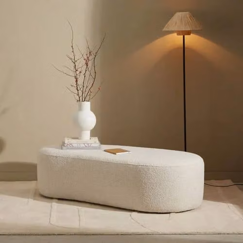 NOUS Living hocker Antibes met boucle stof