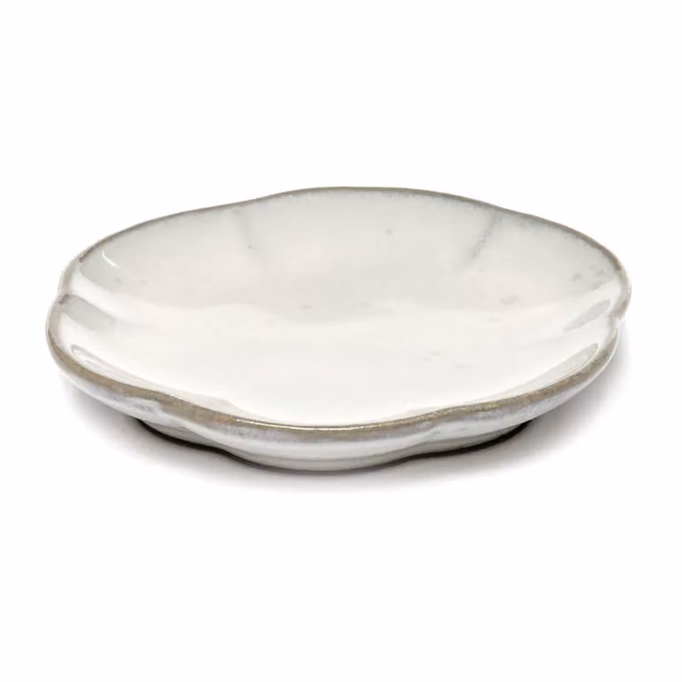 Serax Inku geribbeld bord White Ø8,9 cm
