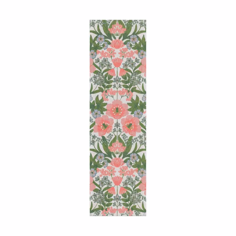 Ekelund Linneväveri Bettys tulpaner tafelloper Roze-groen B/D/H: 35 x 120 cm