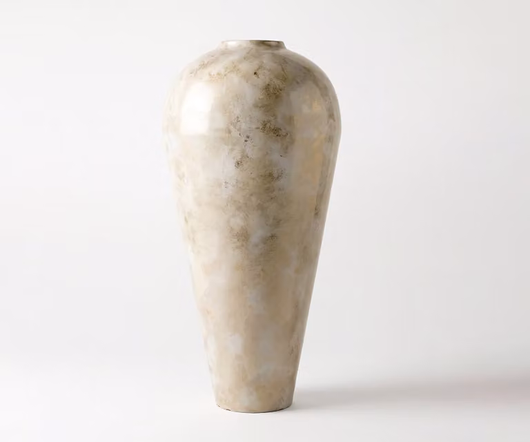 DELIFE Vaas Minoa Handgemaakt Metaal Alabaster Gold B: 41 cm, D: 41 cm, H: 86 cm