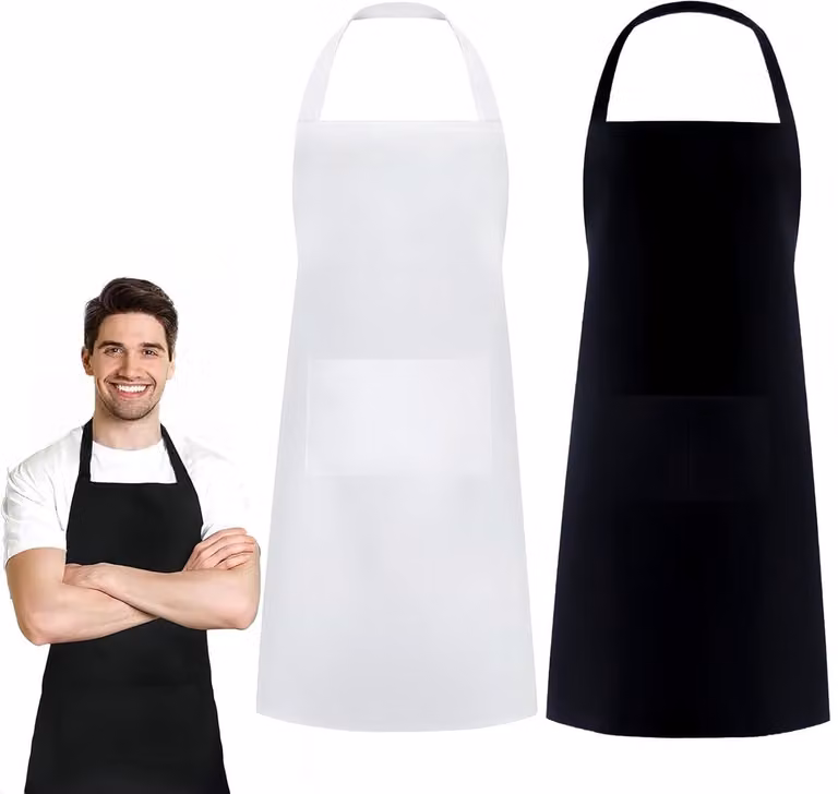 Set van 2 Verstelbare Waterdichte Keuken Schorten met Zakjes voor Professionals en Koppels