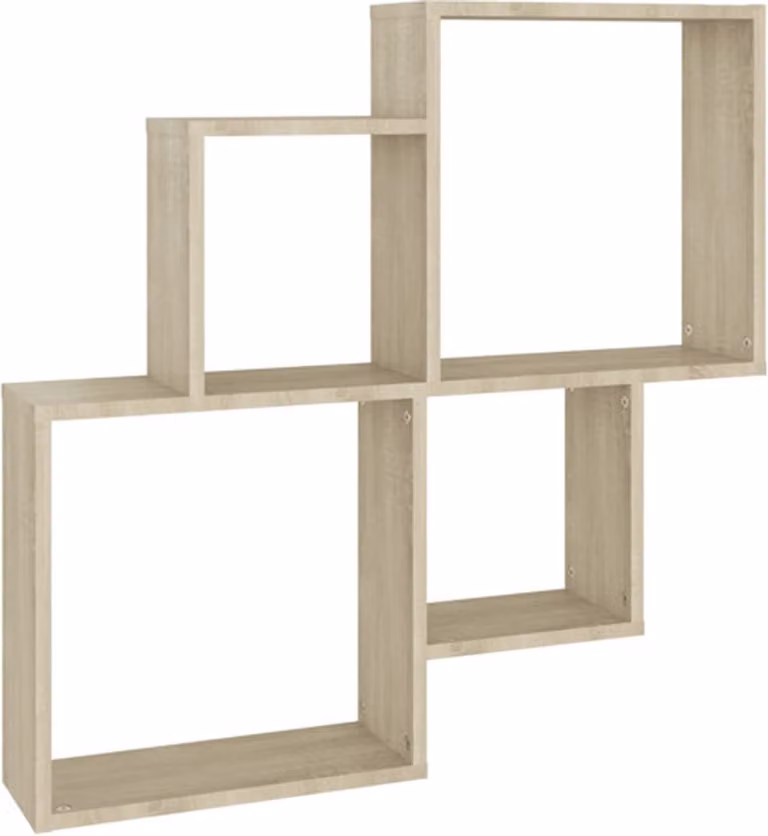 vidaXL Wandschap Kubus Sonoma Eiken Hout B/D/H: 80 x 15 x 78,5 cm