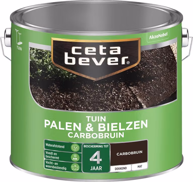 Cetabever Tuinbeits voor Palen en Bielzen - Carbobruin - 2,5 l