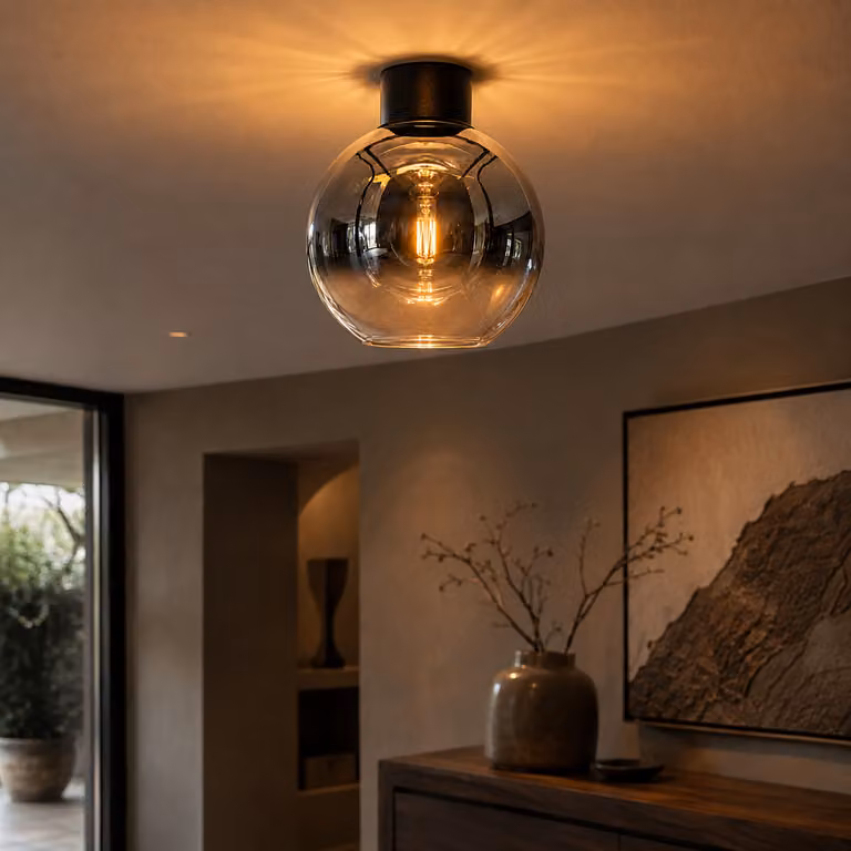 Artdelight Design Plafondlamp Rosario Zwart - Ø 20 cm