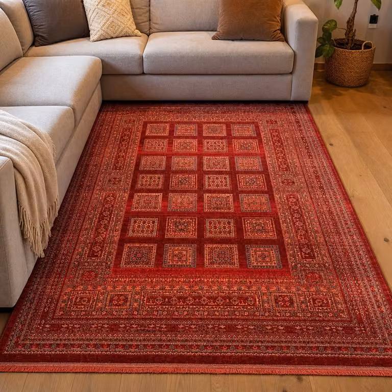 Artline Oosters Vintage Vloerkleed Shah Rood Wollook Breedte: 160 cm, Lengte: 230 cm