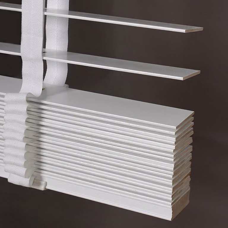 Houten Jaloezieën Wit met 50mm Lamellen - Breedte: 130 cm, Hoogte: 180 cm