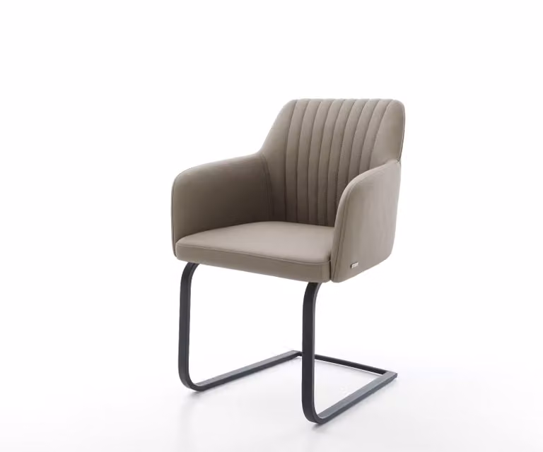 DELIFE Greg-Flex Sledemodel Stoel van Echt Leer in Zwart en Beige met Pocketveer Kern