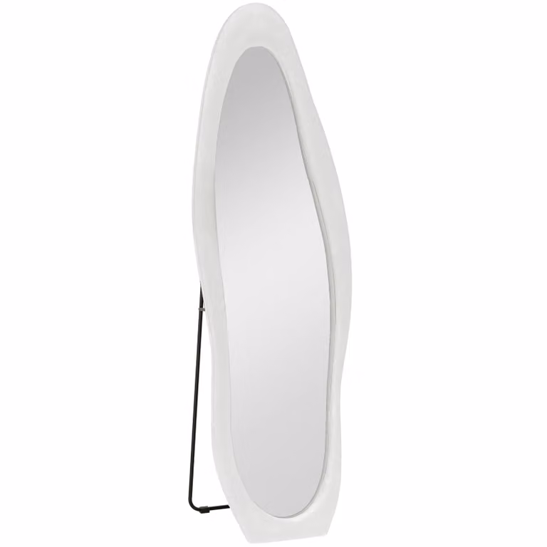 HOMCOM Volledige Lichaamsspiegel Vrijstaand met Fluweelachtig Frame Wit 160 x 50 cm