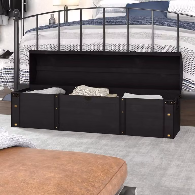 Decoratieve houten opbergkist met antiek uiterlijk - Breedte: 120 cm